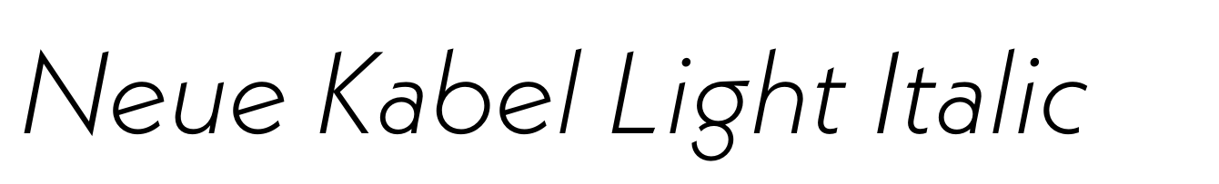 Neue Kabel Light Italic